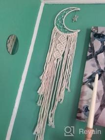 img 6 attached to Macrame Wall Hanging Dream Catcher With Tassel - White Cotton Handmade Boho Home Decor Ornament For Kids Bedroom Dorm Room