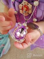 img 1 attached to Set of 2 Sofia the First Amulet and Elena Princess Necklace: Twin Sister Teardrop Necklaces, Magic Jewelry Gift for Girls review by Shawna Lamb