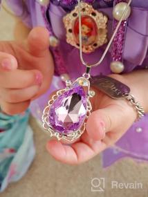 img 6 attached to Set of 2 Sofia the First Amulet and Elena Princess Necklace: Twin Sister Teardrop Necklaces, Magic Jewelry Gift for Girls