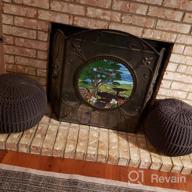 img 1 attached to Cream Beige Hand-Knitted Ottoman Pouf By BrylaneHome review by Mary Cornett