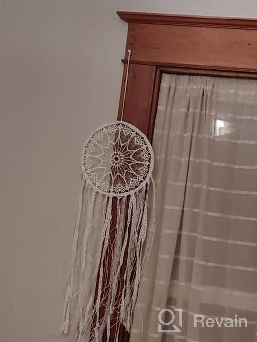 img 1 attached to Add A Boho Touch To Your Bedroom With CHICIEVE'S White Dream Catcher - 10.2" Width X 33.8" Length review by Jessica Davis