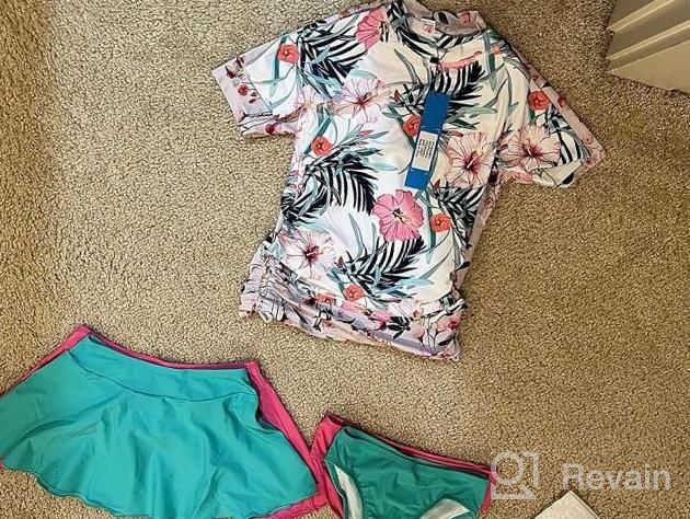 img 1 attached to Cadocado'S UPF 50+ Floral 3-Piece Swim Set For Girls: Stay Safe And Stylish! review by Jennifer Moore