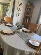 img 1 attached to Grey Cotton Linen Tablecloth - 55X86 Inch, 6-8 Seats, Stitching Tassels For Dining Room & Kitchen Parties review by Juana Hynes