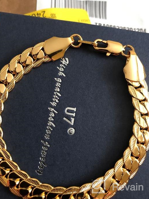 img 1 attached to U7 Men's 18K Gold Plated Miami Cuban Chain Necklace - Available in 9MM, 12MM and 15MM - Lengths 14-30 Inches with Strong Curb Links and Gift Box Included review by Troy Tec