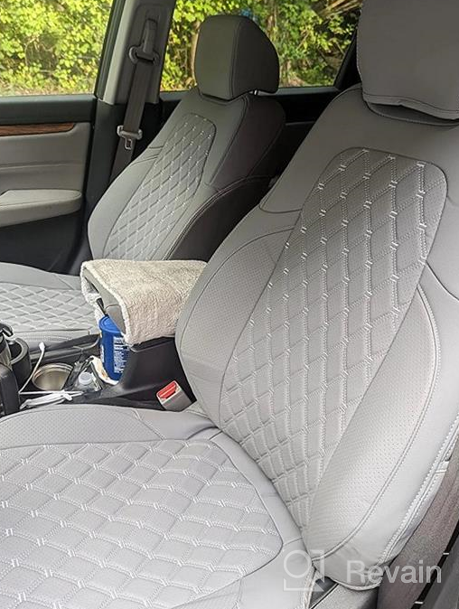 img 1 attached to Custom-Fit Beige PU Leather Car Seat Covers With Giant Panda Design For Honda CRV 2017-2022 review by Eric Fuego