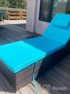img 1 attached to 🌴 HTTH Outdoor Rattan Chaise Lounge Set with Side Table, 2 Piece Patio Chaise Lounge Set Rattan Reclining Chair Furniture Adjustable Backrest Recliners with Cushions for Garden Beach Pool in Turquoise review by Loren Jacobson