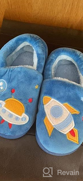 img 1 attached to 🧦 Warm Plush Cartoon Toddler Boys Girls Slippers - Winter Indoor House Home Shoes for Kids review by Brian Dildine