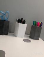 img 1 attached to Organize Your Office Supplies In Style With MyGift'S Hexagon Cement Storage Cups In Multi-Colors review by Holly Bryant