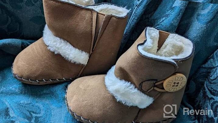 img 1 attached to 👶 Cozy and Stylish Baby Snow Boots with Fleece Fur: Perfect Winter Shoes for 0-24 Months Old, Anti-Slip Rubber Sole and Button Design Ideal for Toddler Girls and Boys, Ideal First Walker and Crib Shoes for Newborns and Infants review by Nathan Jankowski