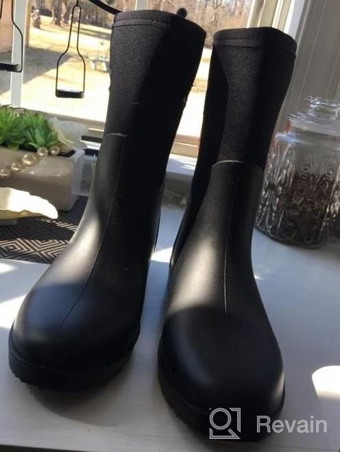 img 1 attached to Get Ready For Any Weather With DKSUKO Women'S Mid Calf Rubber Rain Boots! review by Pavan Cormier