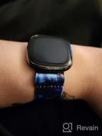 img 1 attached to Stylish And Comfortable Fitbit Sense/Versa 3 Bands For Men And Women - Elastic Nylon Fabric Strap With Adjustable Scrunchies Solo Loop review by William Lin