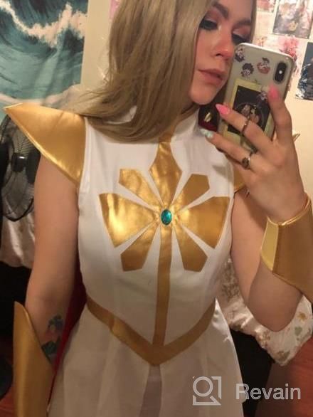 img 1 attached to Power Princess Shera Cosplay Dress In Large White With Red Cloak By C-ZOFEK review by David Will