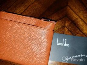 img 6 attached to Boshiho Genuine Cowhide Leather Coin Purse Double Zipper Change Wallet With Keyring