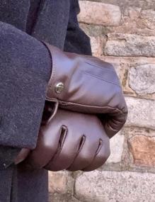 img 5 attached to Мужские кожаные перчатки Vislivin с сенсорным экраном Перчатки для холодной погоды Кожаные перчатки для вождения