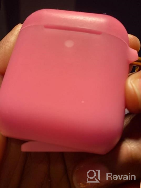 img 1 attached to Protect Your AirPods In Style With Hamile Silicone Case: Compatible With AirPods 1 & 2, LED Visible, And Comes With Keychain - Rose-Nightglow Purple review by Imed Artun