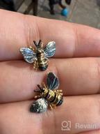 img 1 attached to Barzel 18K Gold Plated Enamel Bumble Bee Stud Earrings with Shimmering Finish review by Marco Mooney