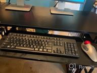 img 1 attached to Ergonomic Keyboard Tray With Retractable Drawer - Sliding Under Desk Platform [26” X 10”] For Mouse And Keyboard, Easy Assembly Without Tools Or Screws Needed (Black) By BigTron review by Kristopher Rodriguez