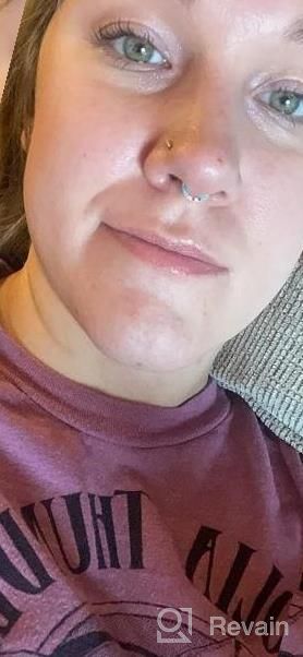 img 1 attached to Stylish Stainless Steel CZ And Opal Septum Clicker Ring For Piercings - Perfect For Nose, Helix, Cartilage, Tragus, Lobe Or Belly Hoops review by Cindy Hurst