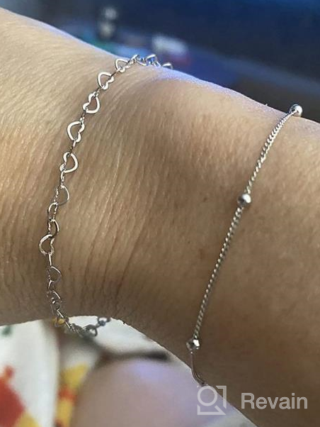 img 1 attached to 🔗 ChicSilver Simple Durable Women's Teen Girl's 925 Sterling Silver Cuban Link/Figaro/Twist Rope/Bead Chain Bracelet (with Gift Box) review by Bob Candfield