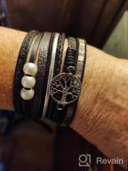 img 1 attached to Fancy Leather Wrap Bracelet With Tree Of Life Charm - Inspirational Cuff Bangle With Boho Pearl Detailing - Perfect Christmas Gift For Women And Teen Girls review by Stephen Cooper