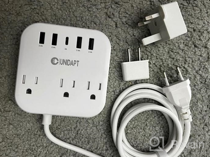 img 1 attached to Unidapt'S All-In-One European Travel Plug Adapter With USB-C And 4 USB Ports For EU/UK/US - Perfect For Travel, Cruise Ship, And Home Use! review by Nathan Tank