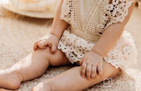img 8 attached to Boho Baby Girl Romper With Lace Details, Perfect For Newborn Photography And Special Occasions