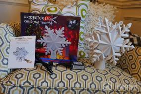 img 7 attached to BATTOP Рождественская елка Topper с вращающимся волшебным проектором снежинок, 3D Glitter Lighted White Snowflake Christmas Lights Tree Topper для елочных украшений