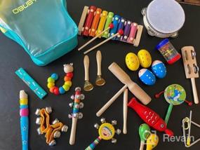 img 6 attached to Wooden Percussion Instruments Toy Set - Educational Musical Toys For Kids, Babies & Toddlers With Storage Bag