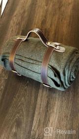 img 7 attached to Authentic Leather Outdoor Picnic Blanket With Portable Carry Strap For Camping, Festivals, And Picnics - Perfect For Motorcycle Bedroll Straps (Natural Brown)