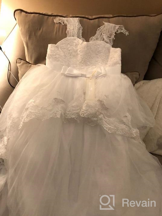 img 1 attached to Elegantly Adorned Tulle Flower Girls' Clothing with Appliques Sleeves review by Tammy Lewis