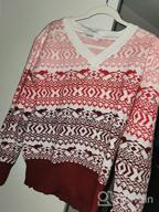 img 1 attached to Totatuit Christmas Matching Sweater - Reindeer Snowflakes Design for Men and Women - Round Neck Ugly Knitted Pullover review by Travis Garron