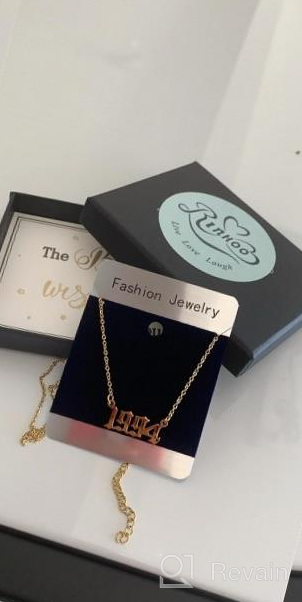 img 1 attached to RINHOO Stainless Steel Gold Birth Year Number Pendant Necklace Chain Jewelry for Women and Girls review by Kyle Collins