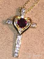 img 1 attached to Teen's or Women's Heart Gem Cross Pendant Necklace in Sterling Silver review by Jami Harrison