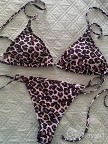 img 5 attached to Women'S Halter Bikini Brazilian Thong Trikini Cheeky Two Piece Swimsuits By SHEKINI