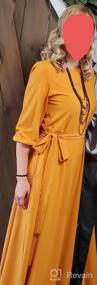img 8 attached to Women'S Elegant Audrey Hepburn Style Round Neck 3/4 Sleeve Swing Maxi Dress With Long Belt & Pockets