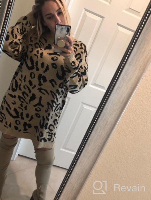 img 1 attached to ECOWISH Women'S Oversized Leopard Sweater Dress Long Sleeve Casual Camouflage Print Knitted Pullover Tunic Sweaters review by Simon Nugroho