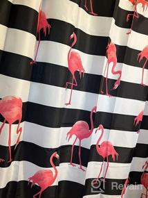 img 8 attached to Добавьте тропический штрих в свою ванную комнату с занавесками для душа LIVILAN Pink Flamingo — их можно стирать в машине и они поставляются с крючками! (72" Х 78")