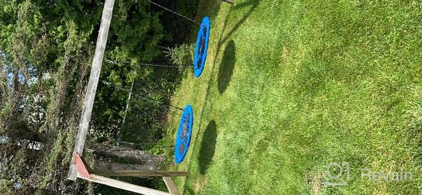img 1 attached to Odoland 30In Kid Tree Swing: 900D Waterproof Oxford Platform For 2-3 Kids, Outdoor Adjustable Ropes & Backyard Round Flying Fun! review by Holly Luna