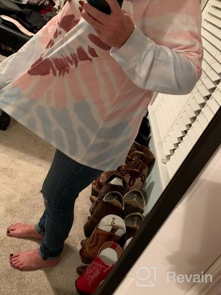 img 1 attached to Eytino Tie Dye Printed Long Sleeve Sweatshirt For Women - Colorblock Pullover Tops In Sizes S-2XL review by Corey Evans