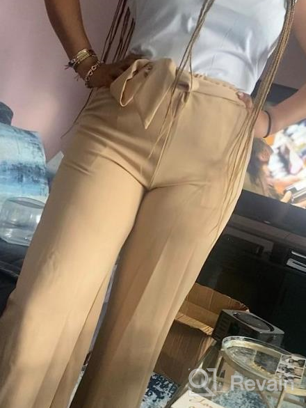 img 1 attached to 👖 VOIKERDR Women's High Waisted Long Work Pants with Belt - Casual Straight Wide Leg & Stretch Fabric review by Tom Schuster