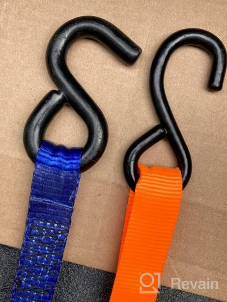 img 1 attached to 1764Lb Ratchet Straps Tie Down Kit - 4 Metal Buckles & S Hooks, Soft Loops, Storage Bag review by David Carter