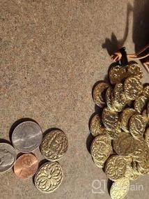 img 5 attached to Набор фэнтезийных монет с сумкой из искусственной кожи - 50 золотых металлических монет для настольных игр, Dungeons &amp; Dragons и настольных ролевых игр - средневековые ретро-аксессуары и игровые жетоны