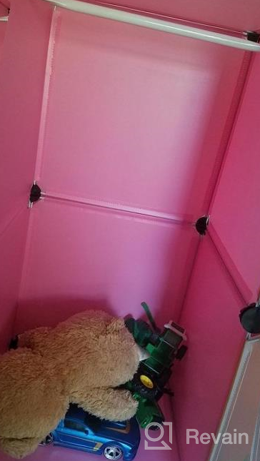 img 1 attached to MAGINELS Kids Portable Wardrobe With Clothes Hanging Rack - Large Pink 6 Cube Organizer For Children'S Bedroom review by Leonard Beard