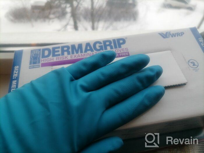 img 2 attached to 🧤 WRP Dermagrip High Risk Examination Gloves - 25 Pairs, Size M, Blue Color review by Czesawa Biernacka ᠌