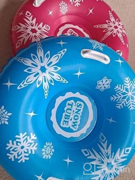 img 1 attached to Heavy Duty Inflatable Snow Tube: Jasonwell Snow Sled Toboggan For Kids & Adults Winter Outdoor Toys review by Kachilla Mountain