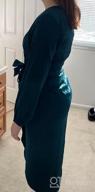 img 1 attached to Women Satin Dress Deep V-Neck Long Sleeve Tie Waist Split Midi Dresses review by Felicia Gonzalez