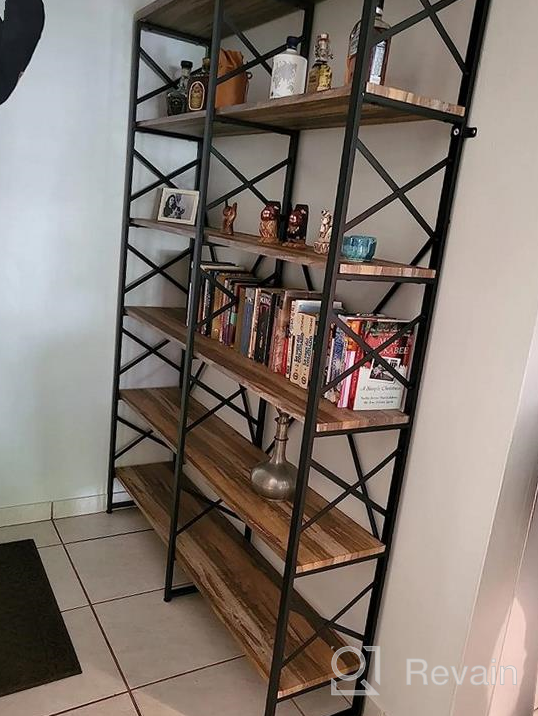 img 1 attached to IRONCK Industrial Bookshelf Double Wide 6-Tier, Open Large Bookcase, Wood And Metal Bookshelves For Home Office, Easy Assembly review by Greg Floyd