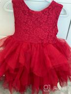 img 1 attached to Cilucu Baby Girls Tutu Dress Flower Girl Lace Infant Big V-Back Dresses With Belt And Bow review by Brian Warmack