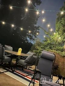 img 5 attached to Waterproof Solar String Lights For Outdoor Use - 27Ft Patio Lights With 13 Shatterproof G40 LED Bulbs, Solar Powered And Ideal For Backyard, Garden, Porch, Deck, Bistro, Camping, And Party Decor