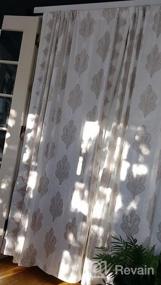 img 5 attached to Boho Velvet Paisley Medallion DriftAway Curtains With Tassels - Room Darkening, Unlined, 2 Panels 50X84", For Bedroom Or Living Room, Dark Gray